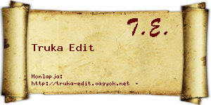 Truka Edit névjegykártya